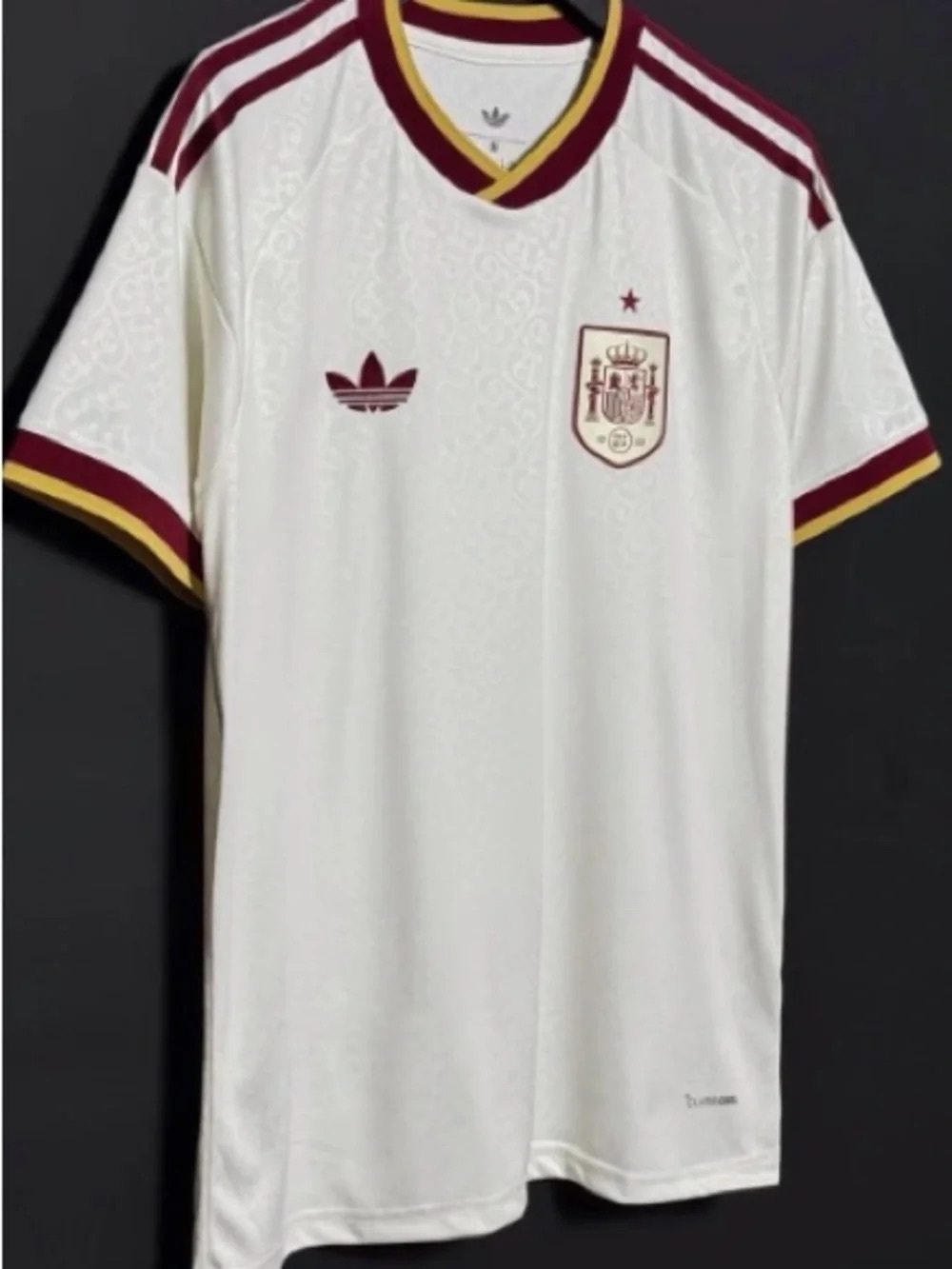 adidas White Soccer Jersey with Maroon & Gold Accents - Picture 4 of 4